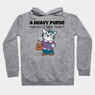 Heavy Purse Light Heart Cat Hoodie